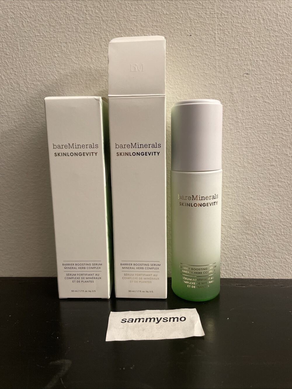 bareMinerals Skinlongevity Barrier Boosting Serum Mineral Herb 1.7 fl oz x2